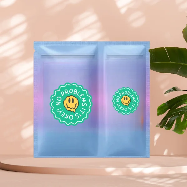 Dual Compartment Custom Mylar Bags  5 x 6  - (1/4 oz)